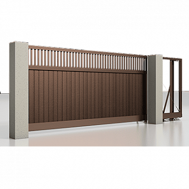 Откатные ворота с электроприводом серии Prestige 4000×2000 загородный дом профнастил Alutech